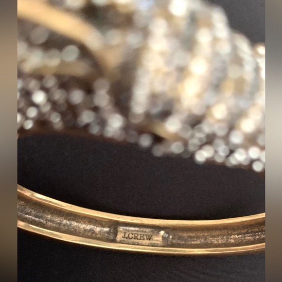 J. Crew zebra hinge bracelet. Burnished brass covered with pavé style “diamonds” - Picture 9 of 9